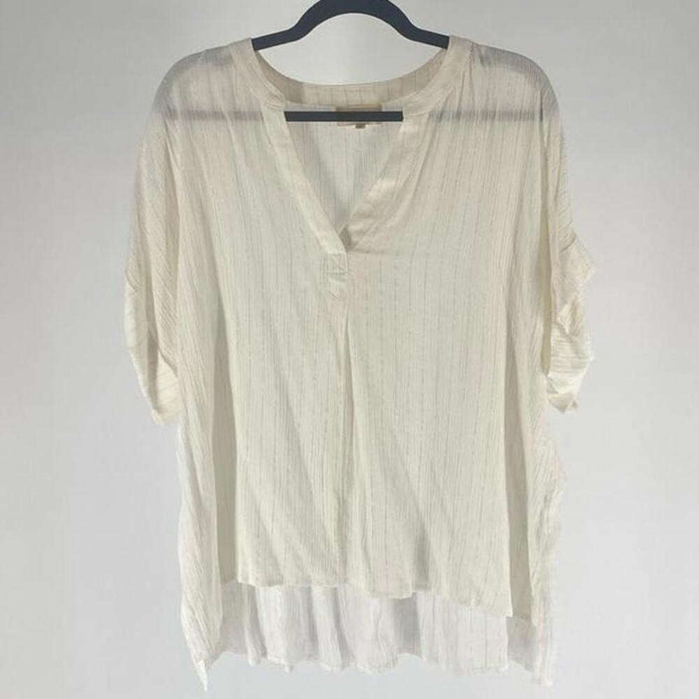 Lightweight Cream Button-Up Blouse